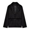 High-quality Suit Jacket Female Black Casual Korean Style Suit Jacket 2022 Spring And Autumn Blazer Suits White Skirt