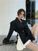 High-quality Suit Jacket Female Black Casual Korean Style Suit Jacket 2022 Spring And Autumn Blazer Suits White Skirt