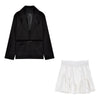 High-quality Suit Jacket Female Black Casual Korean Style Suit Jacket 2022 Spring And Autumn Blazer Suits White Skirt