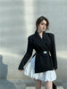 High-quality Suit Jacket Female Black Casual Korean Style Suit Jacket 2022 Spring And Autumn Blazer Suits White Skirt