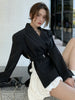 High-quality Suit Jacket Female Black Casual Korean Style Suit Jacket 2022 Spring And Autumn Blazer Suits White Skirt