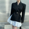 High-quality Suit Jacket Female Black Casual Korean Style Suit Jacket 2022 Spring And Autumn Blazer Suits White Skirt