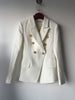 High quality brand design buttons blazers Fashion women's slim fir suit jackets White/black color double-breasted small suits