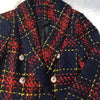 High-quality style 2023 spring small suit long-sleeved shaggy plaid jacket slim suit women's clothing