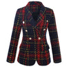 High-quality style 2023 spring small suit long-sleeved shaggy plaid jacket slim suit women's clothing