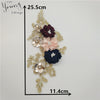 lace collar embroidery DIY sequins lace neckline three-dimensional flower decoration ladies dress decal accessories