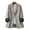 plaid small suit jacket female spring and summer casual wild loose autumn suit jacket