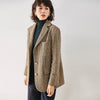retro wool plaid Blazer women 2023 spring autumn small office lady suit feminino slim wool coat female K235