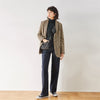 retro wool plaid Blazer women 2023 spring autumn small office lady suit feminino slim wool coat female K235