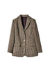 retro wool plaid Blazer women 2023 spring autumn small office lady suit feminino slim wool coat female K235