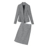 suit suit women's woolen black and white Plaid Slim small suit + mini high waist pack hip skirt suit AL