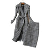 winter women's suits skirt set 2022 temperament slim wool long ladies coat jacket Slim skirt two-piece