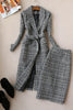 winter women's suits skirt set 2022 temperament slim wool long ladies coat jacket Slim skirt two-piece