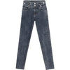 High-waisted denim trousers 2022 slim elastic feet pencil worn out Japanese black jeans women