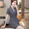 Hight End Skirt Suits Women Summer Temperament Short Sleeve Formal Short Sleeve Slim Blazer And Skirt Office Ladies Work Wear