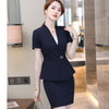 Hight End Skirt Suits Women Summer Temperament Short Sleeve Formal Short Sleeve Slim Blazer And Skirt Office Ladies Work Wear