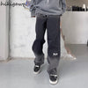 Hikigawa Jeans Woman Harajuku Straight Pantalones Mujer Contrast Color Men Trousers Vintage 2022 Joggers Goth Jean Pant
