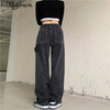 Hikigawa Jeans for Women 2022 Bottoms Korean Wide Leg Pants Women High Waist Straight Trousers Streetwear Pantalon