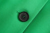 Hikigawa Women Solid Green Skirts Suits 2 Set Blazers Casual Notched Pockets Straight Tailored Coats+Mini Skirt