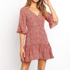 HiloRill 2023 Dress Women Summer Boho Floral Print Tunic Beach Dress Sundress Sexy V-neck Party Mini Dress Vintage Robe Femme
