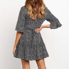 HiloRill 2023 Dress Women Summer Boho Floral Print Tunic Beach Dress Sundress Sexy V-neck Party Mini Dress Vintage Robe Femme