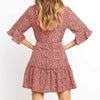 HiloRill 2023 Dress Women Summer Boho Floral Print Tunic Beach Dress Sundress Sexy V-neck Party Mini Dress Vintage Robe Femme
