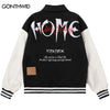 Hip Hop Baseball Bomber Jacket Streetwear Embroidery Letter Leather Sleeve Patchwork Varsity Coat 2023 Harajuku Jackets
