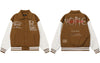 Hip Hop Baseball Bomber Jacket Streetwear Embroidery Letter Leather Sleeve Patchwork Varsity Coat 2023 Harajuku Jackets