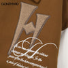 Hip Hop Baseball Bomber Jacket Streetwear Embroidery Letter Leather Sleeve Patchwork Varsity Coat 2023 Harajuku Jackets