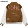 Hip Hop Baseball Bomber Jacket Streetwear Embroidery Letter Leather Sleeve Patchwork Varsity Coat 2023 Harajuku Jackets