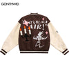 Hip Hop Baseball Bomber Jacket Streetwear Hip Hop Embroidery Skull Skeleton Letter Patchwork Varsity Coats Harajuku Casual Coats