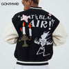 Hip Hop Baseball Bomber Jacket Streetwear Hip Hop Embroidery Skull Skeleton Letter Patchwork Varsity Coats Harajuku Casual Coats