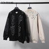 Hip Hop Baseball Jacket Embroidery Letter Leather Sleeve Patchwork Bomber Jackets Streetwear 2023 Autumn Casual Varsity Coats