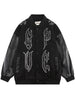 Hip Hop Baseball Jacket Embroidery Letter Leather Sleeve Patchwork Bomber Jackets Streetwear 2023 Autumn Casual Varsity Coats