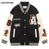 Hip Hop Baseball Jacket Men Embroidery Letter Leather Sleeve Patchwork Bomber Jackets Streetwear 2023 Autumn Casual Varsity Coat
