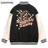 Hip Hop Baseball Jacket Men Embroidery Letter Leather Sleeve Patchwork Bomber Jackets Streetwear 2023 Autumn Casual Varsity Coat