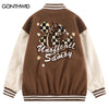 Hip Hop Baseball Jacket Men Embroidery Letter Leather Sleeve Patchwork Bomber Jackets Streetwear 2023 Autumn Casual Varsity Coat