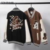Hip Hop Baseball Jacket Men Embroidery Letter Leather Sleeve Patchwork Bomber Jackets Streetwear 2023 Autumn Casual Varsity Coat