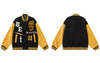 Hip Hop Baseball Jacket Streetwear Men Vintage Embroidery Letter PU Leather Sleeve Varsity Coats Harajuku Casual Jackets