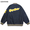 Hip Hop Baseball Jacket Vintage Embroidery Letter Bomber Varsity Coat Streetwear Men Women Harajuku Casual Bomber Jacket