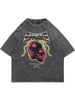 Hip Hop Distressed Oversized T-Shirt Streetwear Men Letter Graphic Print Punk Gothic Short Sleeve Tshirt Harajuku Casual Tee Top
