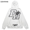 Hip Hop Fleece Hoodie Sweatshirt Streetwear Vintage Letter Print Hooded Men Women Harajuku Casual Loose Pullover Hoodies