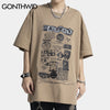 Hip Hop Gothic T Shirt Streetwear Graphic Print Cotton Short Sleeve Tshirts 2023 Unisex Harajuku Casual Punk Rock Loose Tee Tops