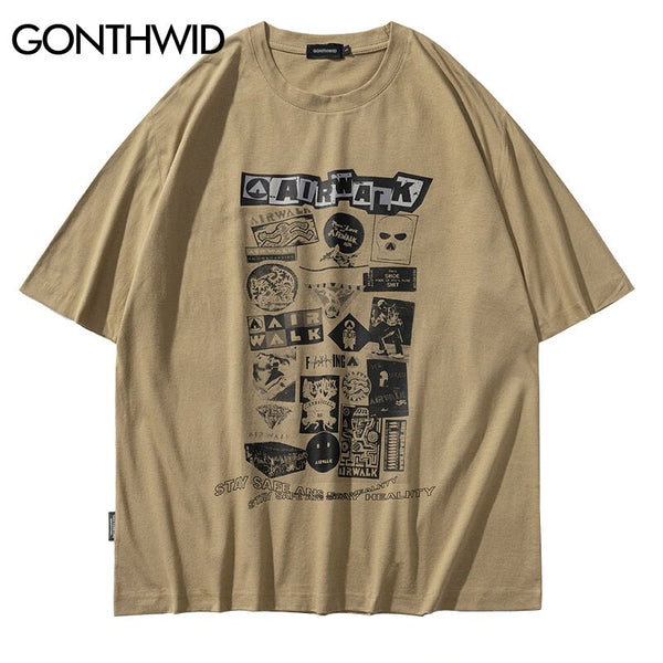 Hip Hop Gothic T Shirt Streetwear Graphic Print Cotton Short Sleeve Tshirts 2023 Unisex Harajuku Casual Punk Rock Loose Tee Tops