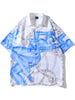 Hip Hop Hawaiian Shirt Blouse Robot Chain Print Short Sleeve Shirts Streetwear 2023 Mens Harajuku Summer Casual Button Up Tops
