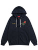 Hip Hop Hooded Sweatshirt Jacket Men Embroidery Rose Letter Zipper Hoodie Coat Streetwear 2023 Harajuku Casual Loose Jacket Male
