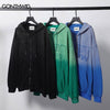 Hip Hop Hooded Sweatshirt Jacket Streetwear Harajuku Embroidery Letter Zipper Tie Dye Gradient Hoodie Coat Men Casual Jackets