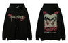 Hip Hop Hoodie Streetwear Grunge Butterfly Letter Print Punk Gothic Hooded Sweatshirt 2023 Mens Harajuku Loose Pullover