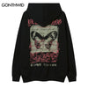 Hip Hop Hoodie Streetwear Grunge Butterfly Letter Print Punk Gothic Hooded Sweatshirt 2023 Mens Harajuku Loose Pullover
