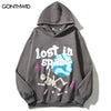Hip Hop Hoodie Streetwear Skull Skeleton Letter Print Fleece Hooded Sweatshirt Men Harajuku Casual Punk Gothic Pullover Hoodies